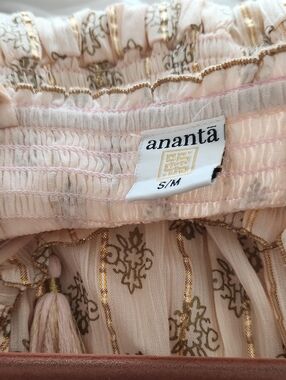 Anantā Pink and Gold Maxi Dress - Elegant Boho Style